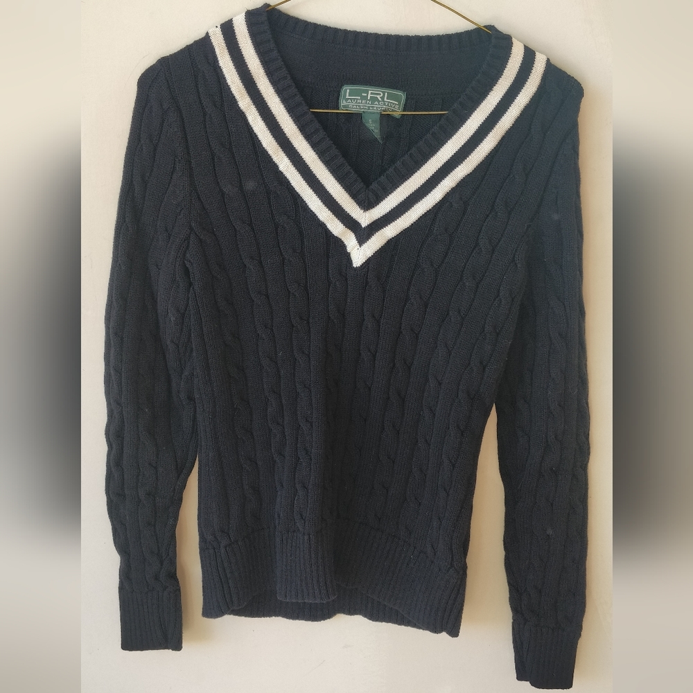 Lauren Ralph Lauren V Neck Knit Sweater